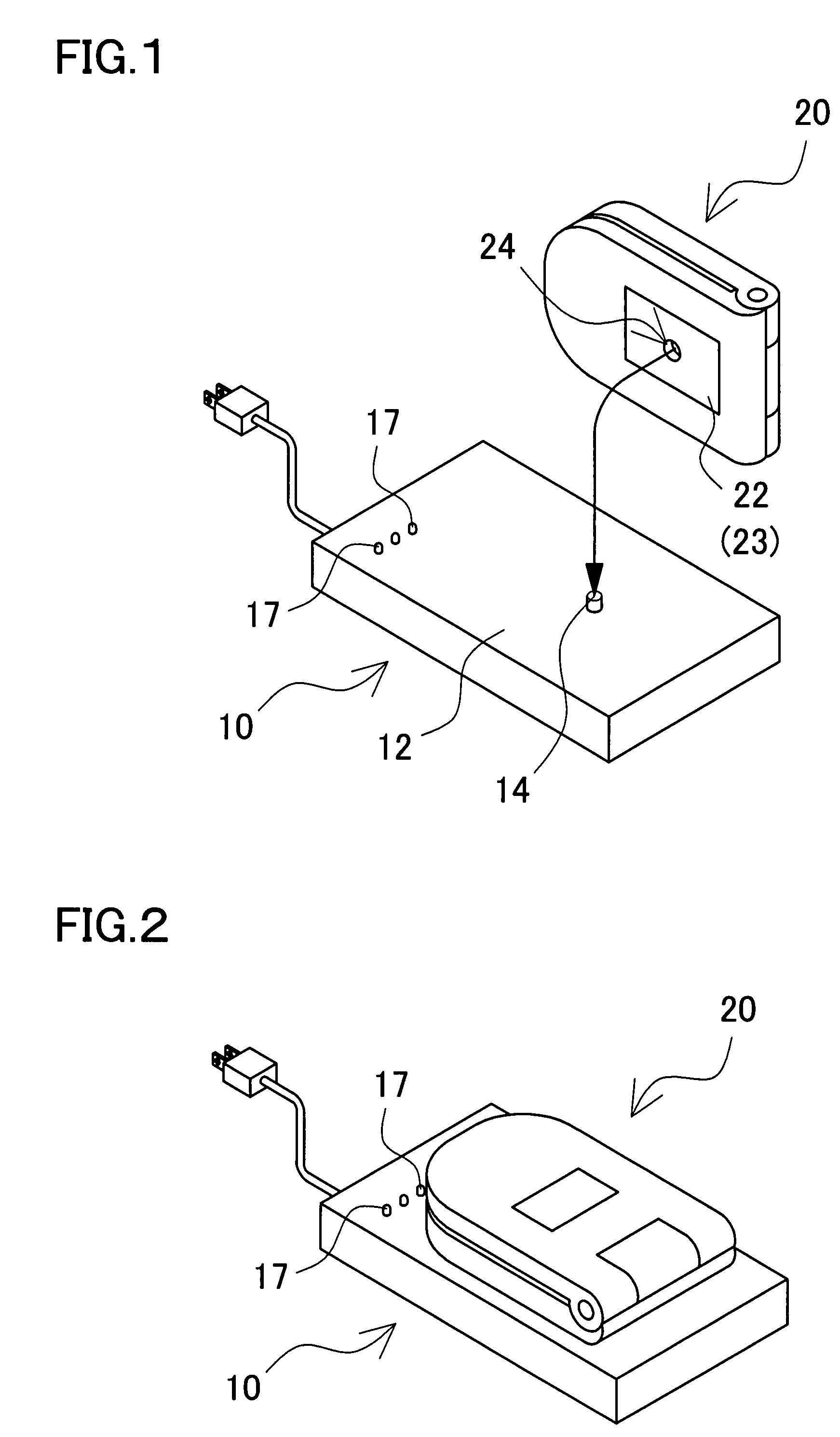 Battery charging cradle and mobile electronic device