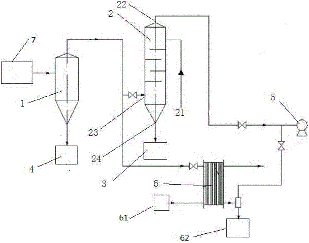 Membrane type cooling system through which powder slurry and cooking mash perform heat exchange and application of membrane type cooling system