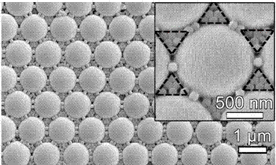 Binary ordered colloidal crystal, metal nano array and preparation method thereof