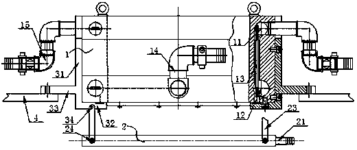 A fog-cooled ring suspension continuous casting machine crystallizer