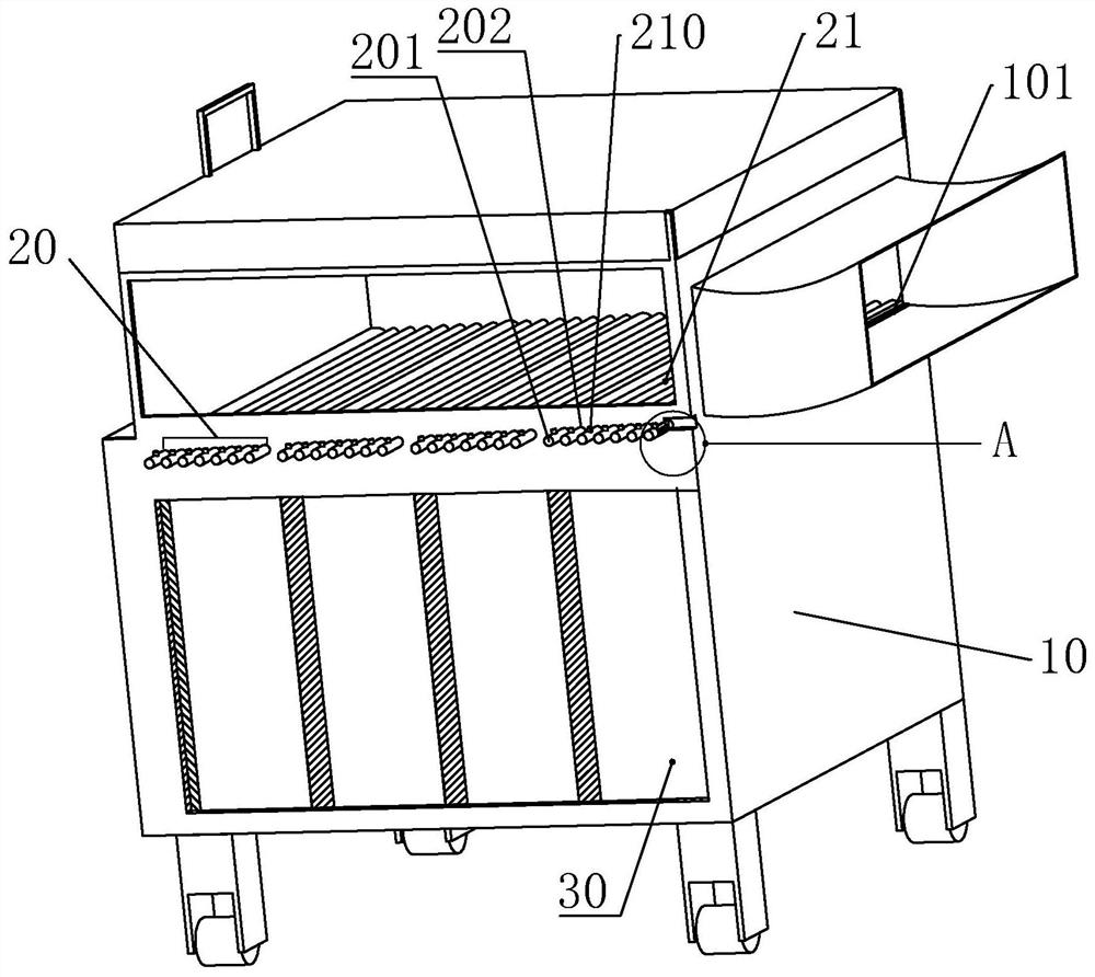 A storage box connected to a picker