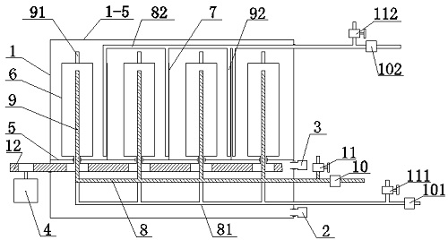 A single-row double-spray cleaning device for high-temperature resistant filter bags