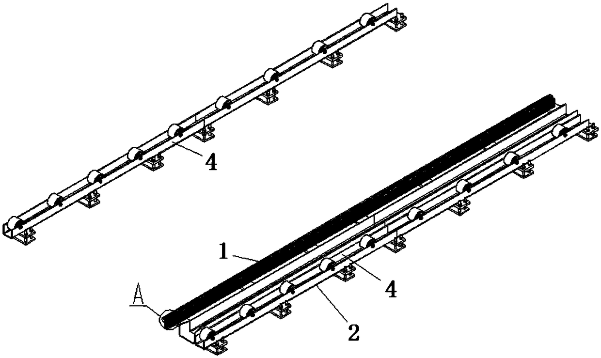 Continuous electricity drawing communicating rail for conveying assembly