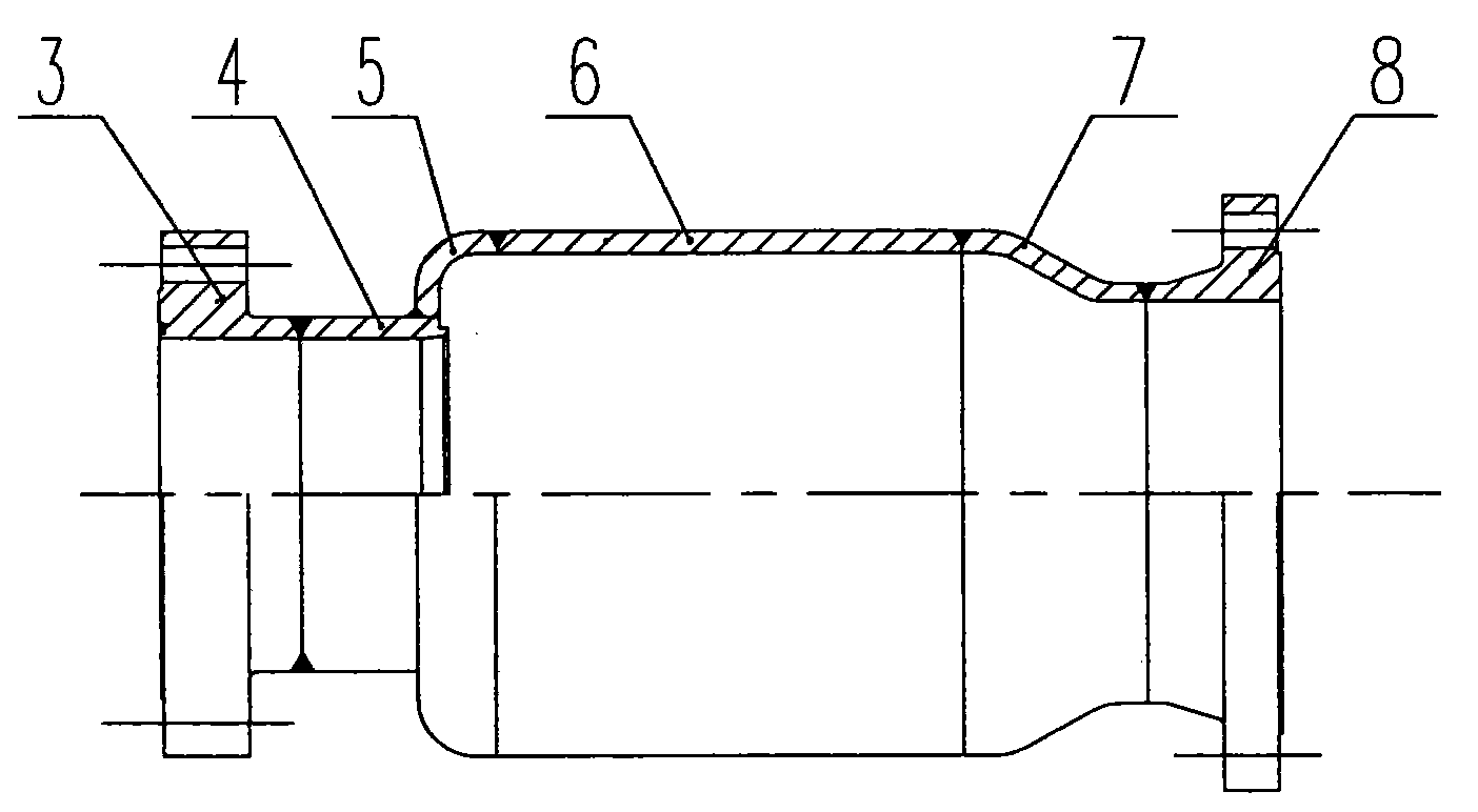 Pipe type hydraulic fluid muffler