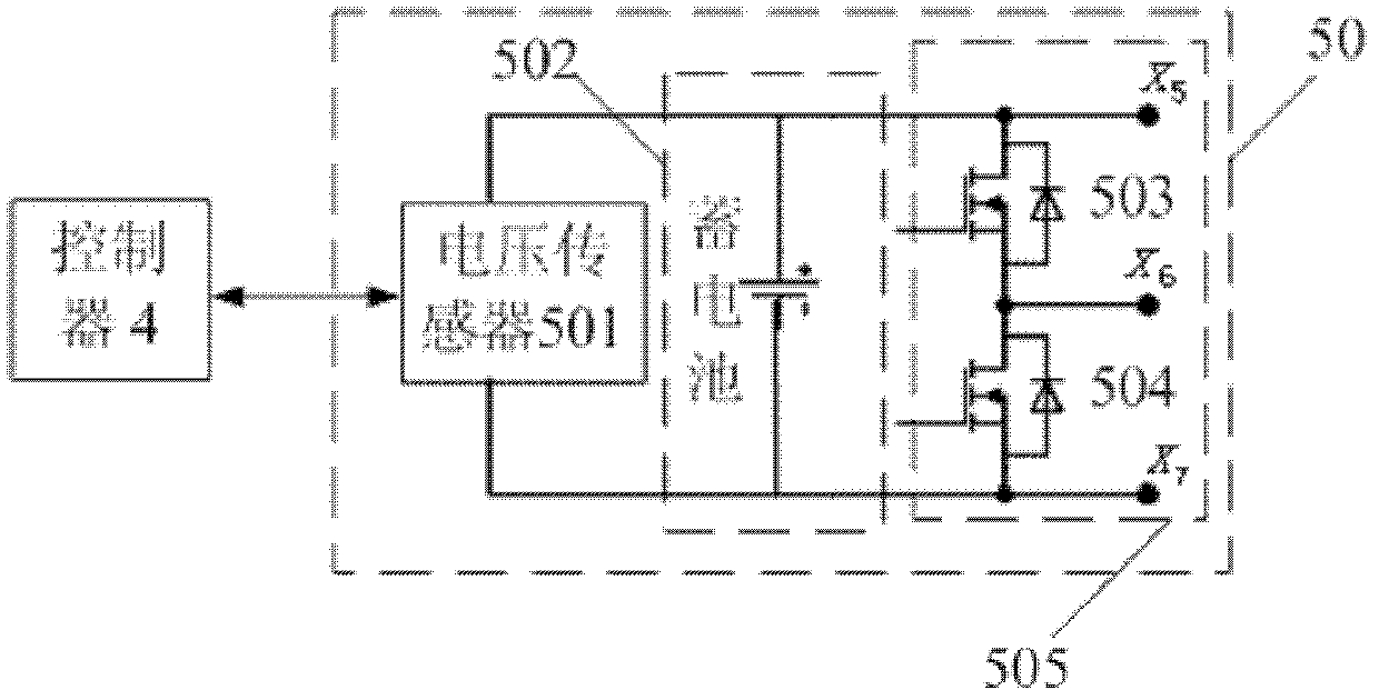Mixed cascading type multilevel stored energy charging-discharging and voltage-equalizing circuit