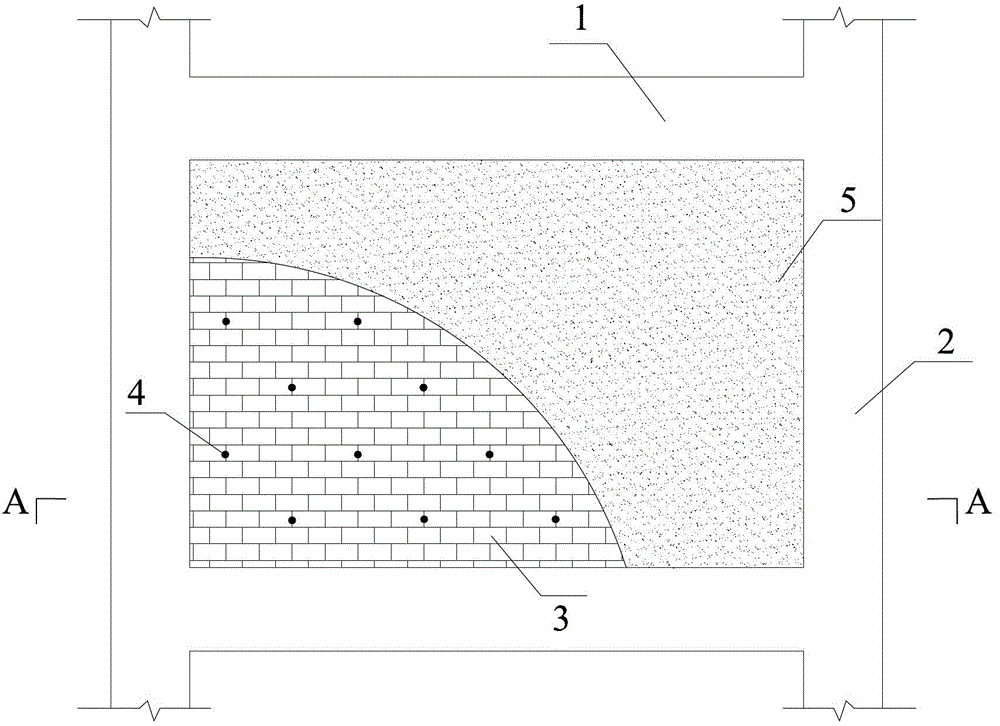 High-elongation fiber concrete combined frame filled wall and construction method thereof