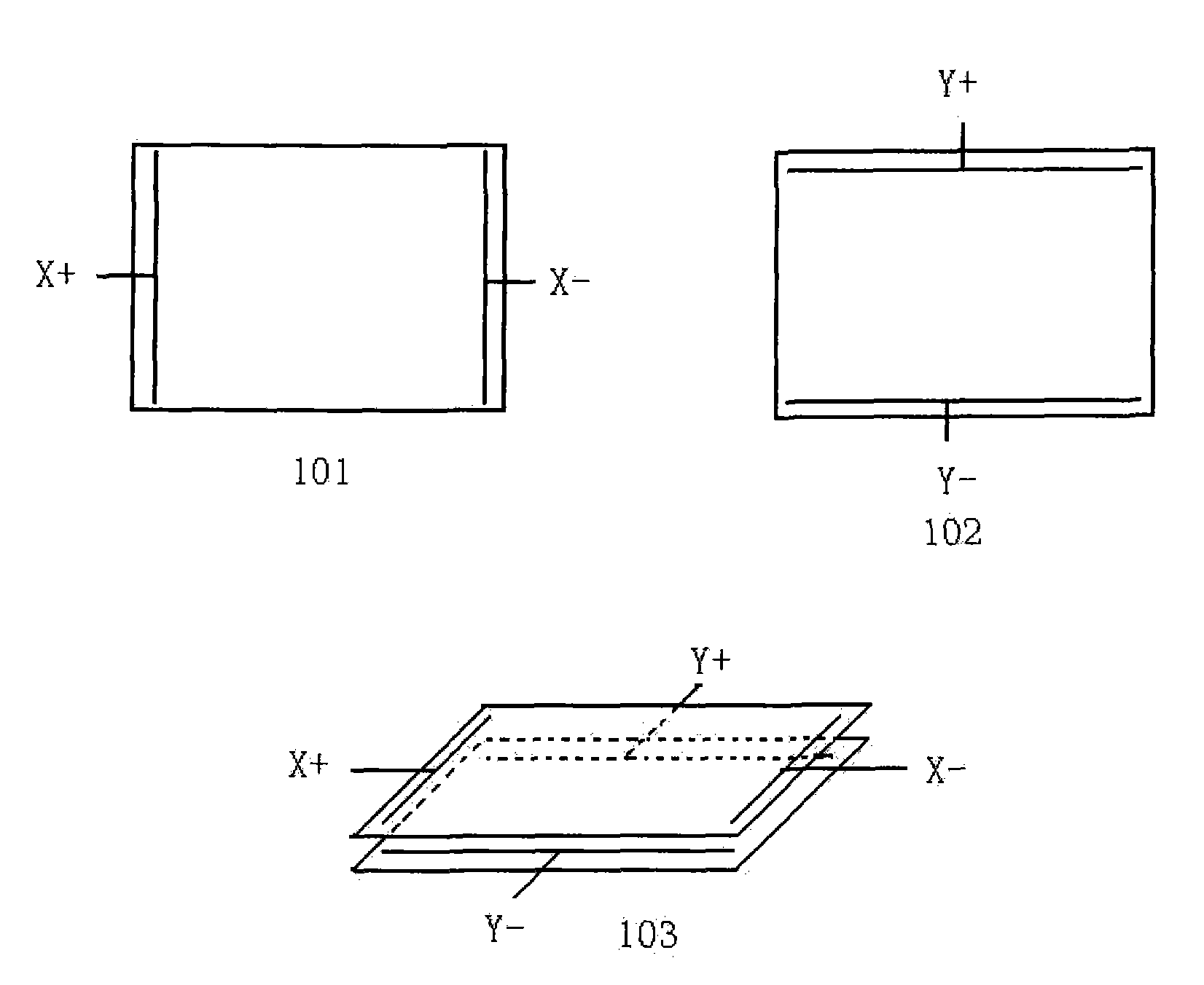 Method and system for using a plurality of resistive touch screens to realize multi-point input