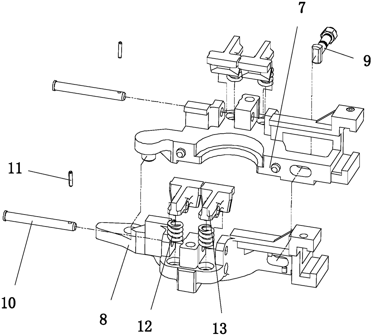 Tundish quick-change sliding nozzle mechanism, assembly tooling and assembly method thereof