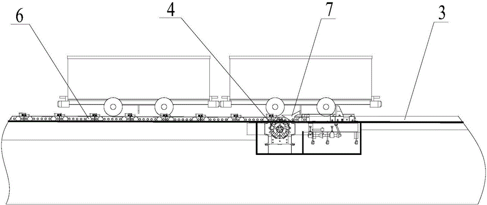 Coal mine car operation bend traction rail system