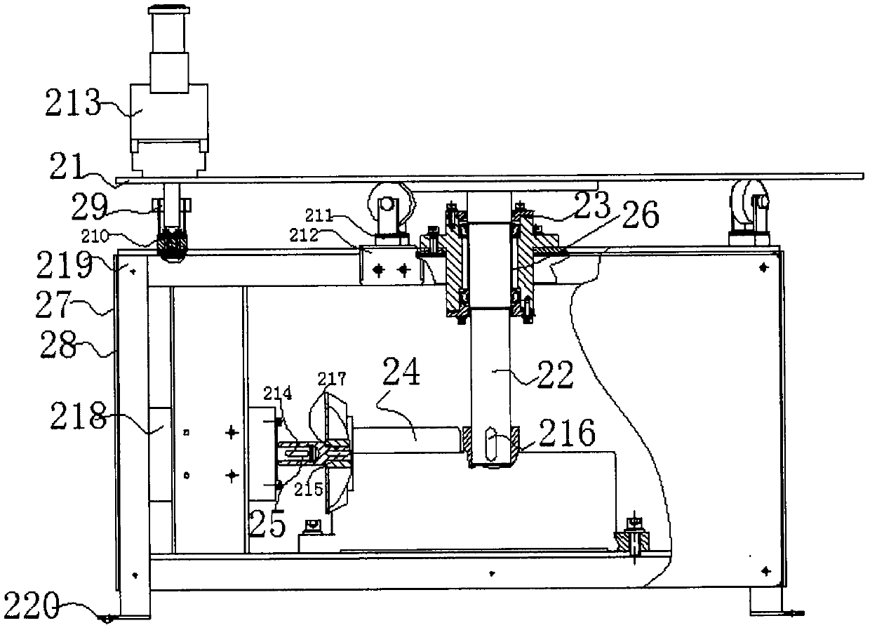 Rotating disc type five-station polishing machine