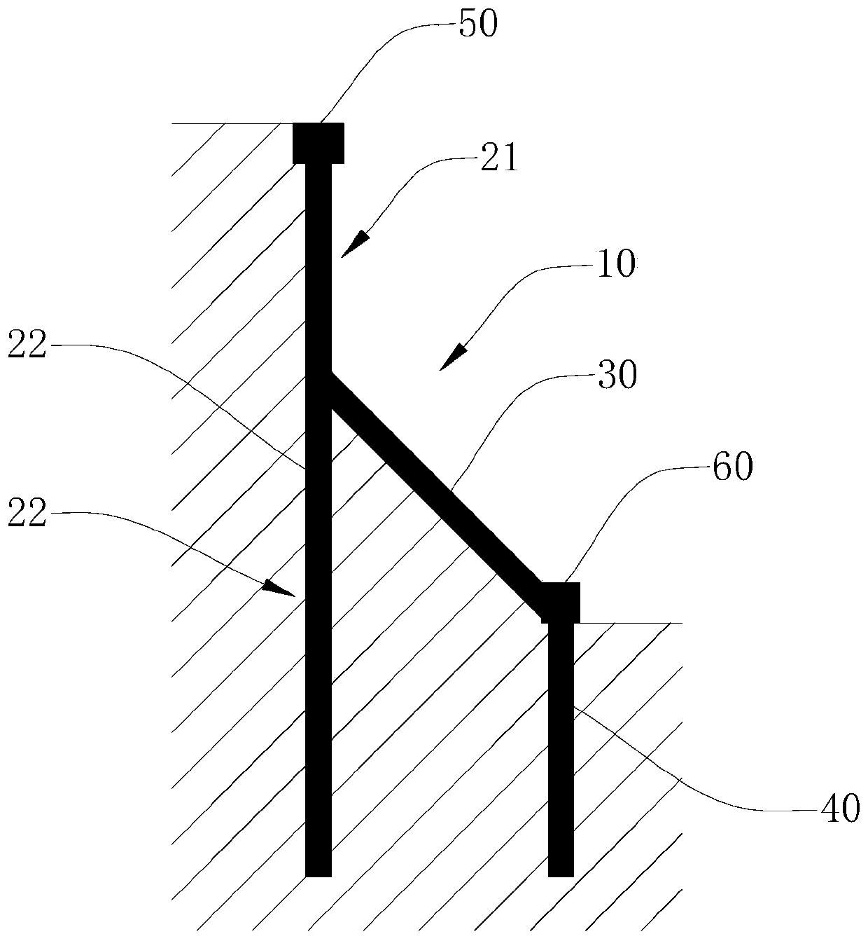 Slope supporting structure and construction method