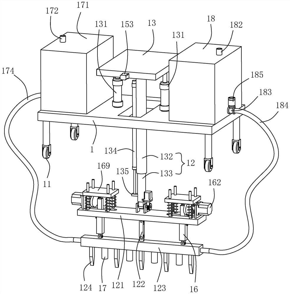 Double-layer high-pressure jet grouting diaphragm wall inner clamping vertical plastic laying device and construction method thereof