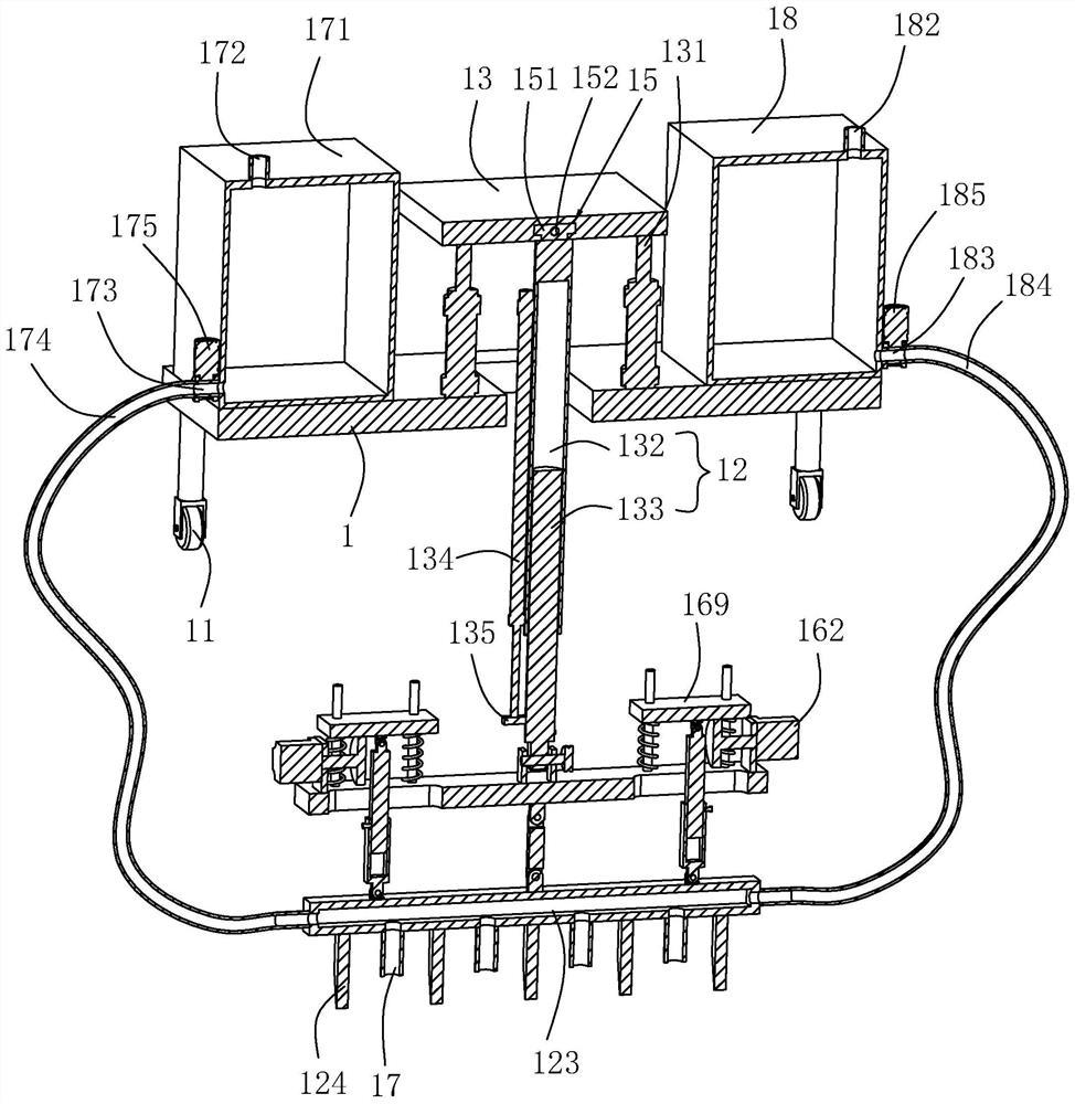 Double-layer high-pressure jet grouting diaphragm wall inner clamping vertical plastic laying device and construction method thereof