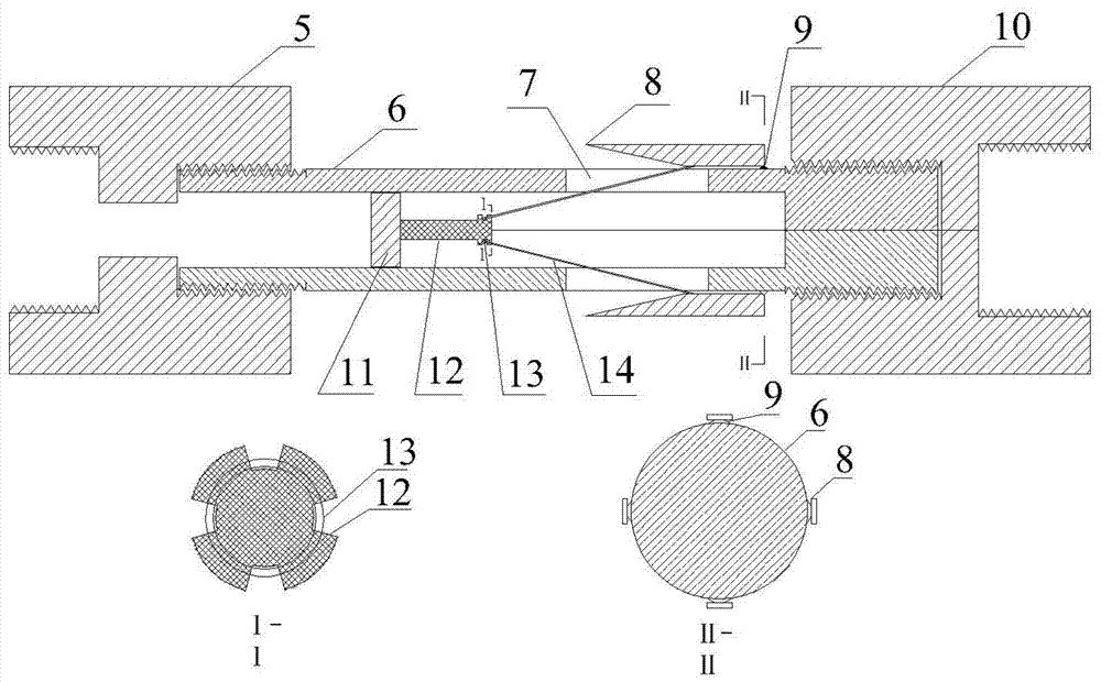 A segmented anchoring grouting bolt device capable of automatic clamping and its anchoring method