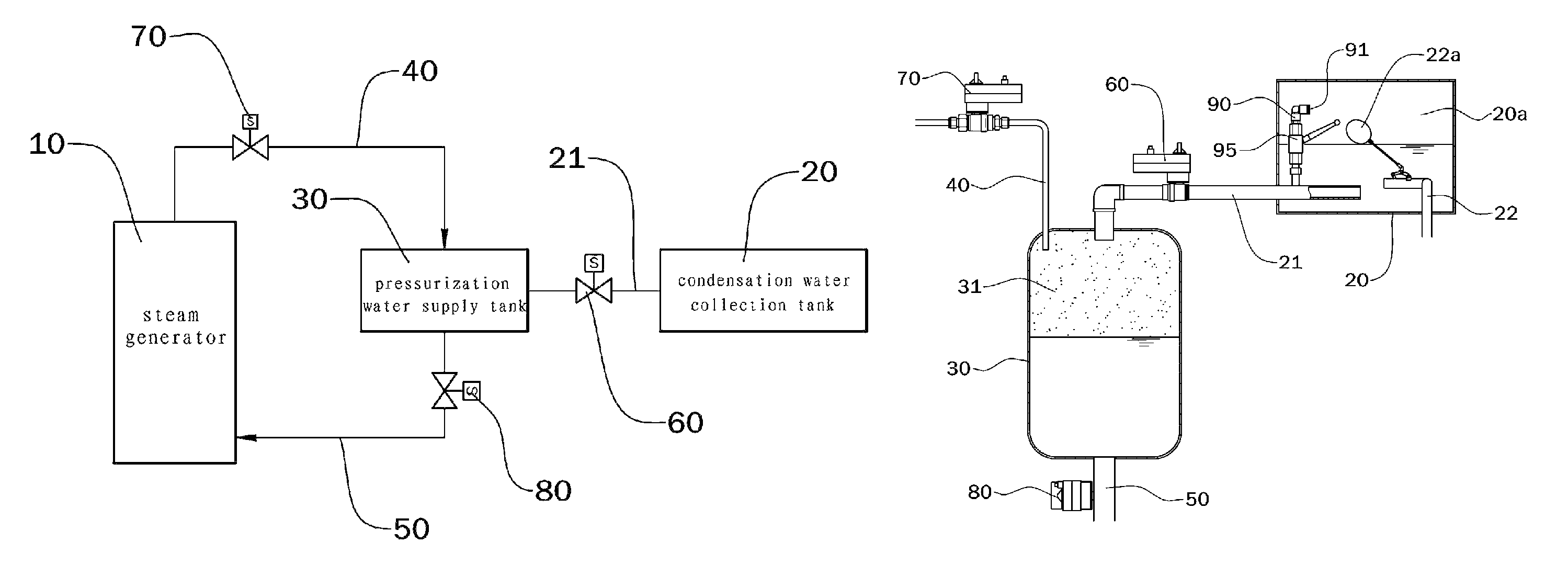 Automatic water supply-type steam generator using vapor pressure