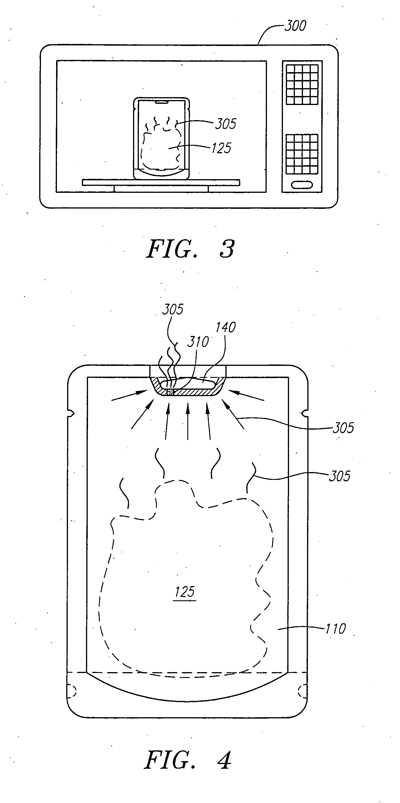 Self-venting microwaveable pouch, food item, and method of preparation