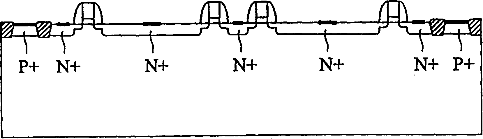 Static discharge protection circuit and relative metal oxide semiconductor transistor structure