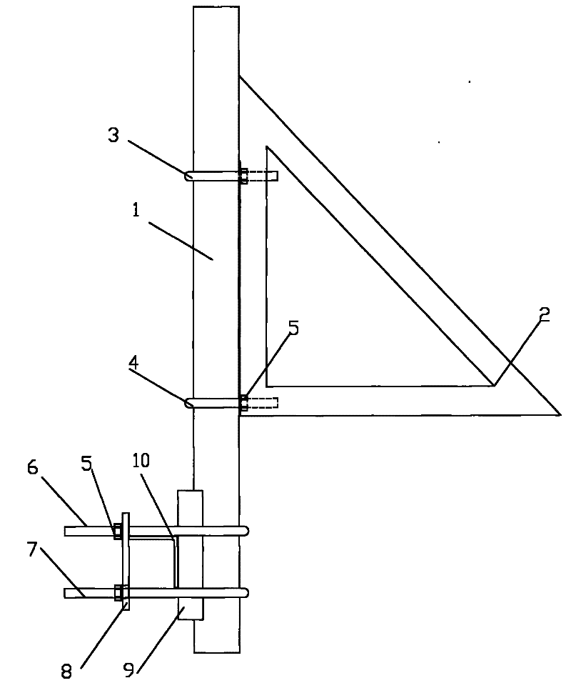 Apparatus for mounting high-voltage transmission line pole tower equipment