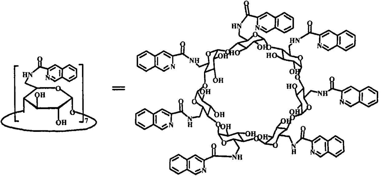 Hepta(6-(isoquinoline-3-amido)-6-deoxy)-β-cyclodextrin and its preparation method and application