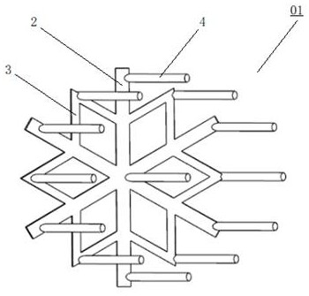 A snowflake-shaped turbine blade cooling structure