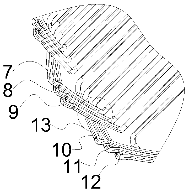 Coil element structure of motor flat enameled wire winding