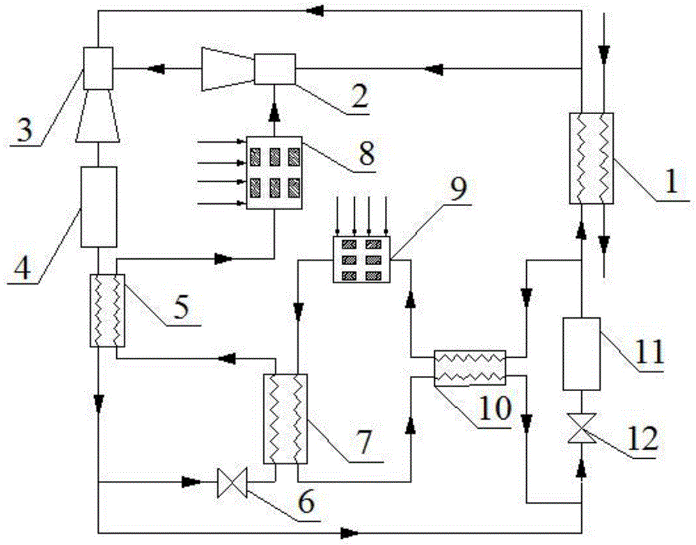 Compression-ejection compound refrigerating system using Knudsen compressor
