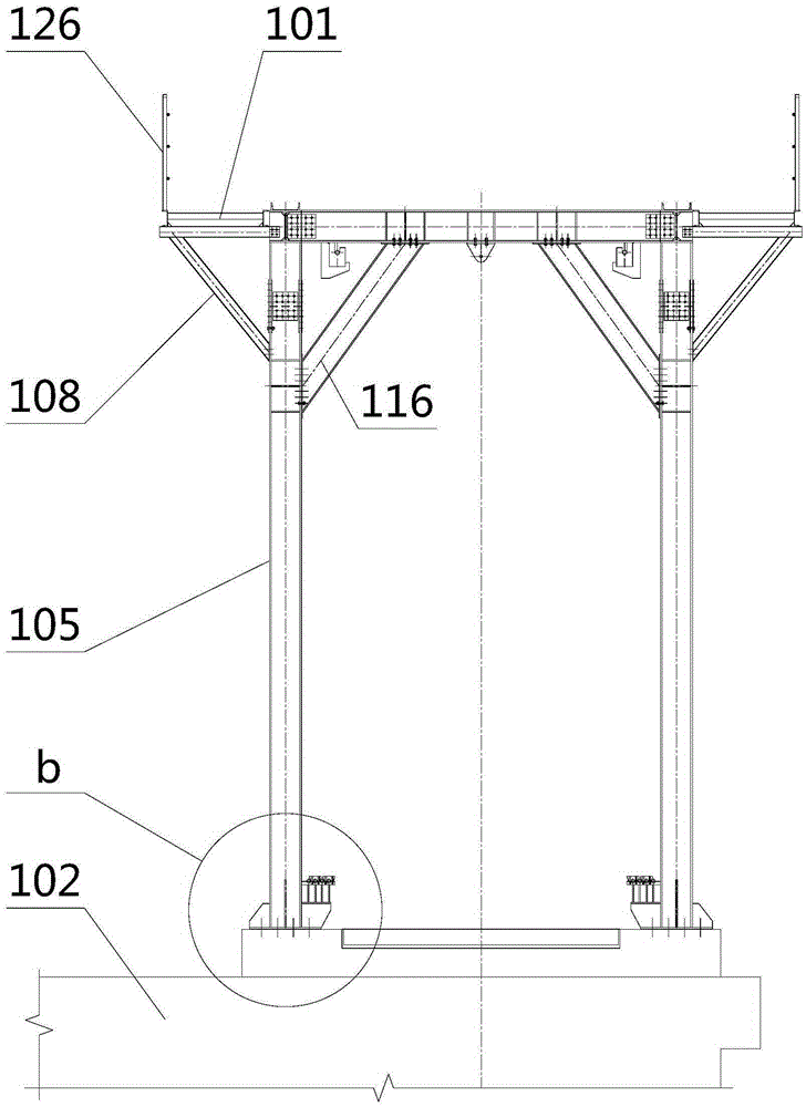Multifunctional portal device of suspension bridge pillar top