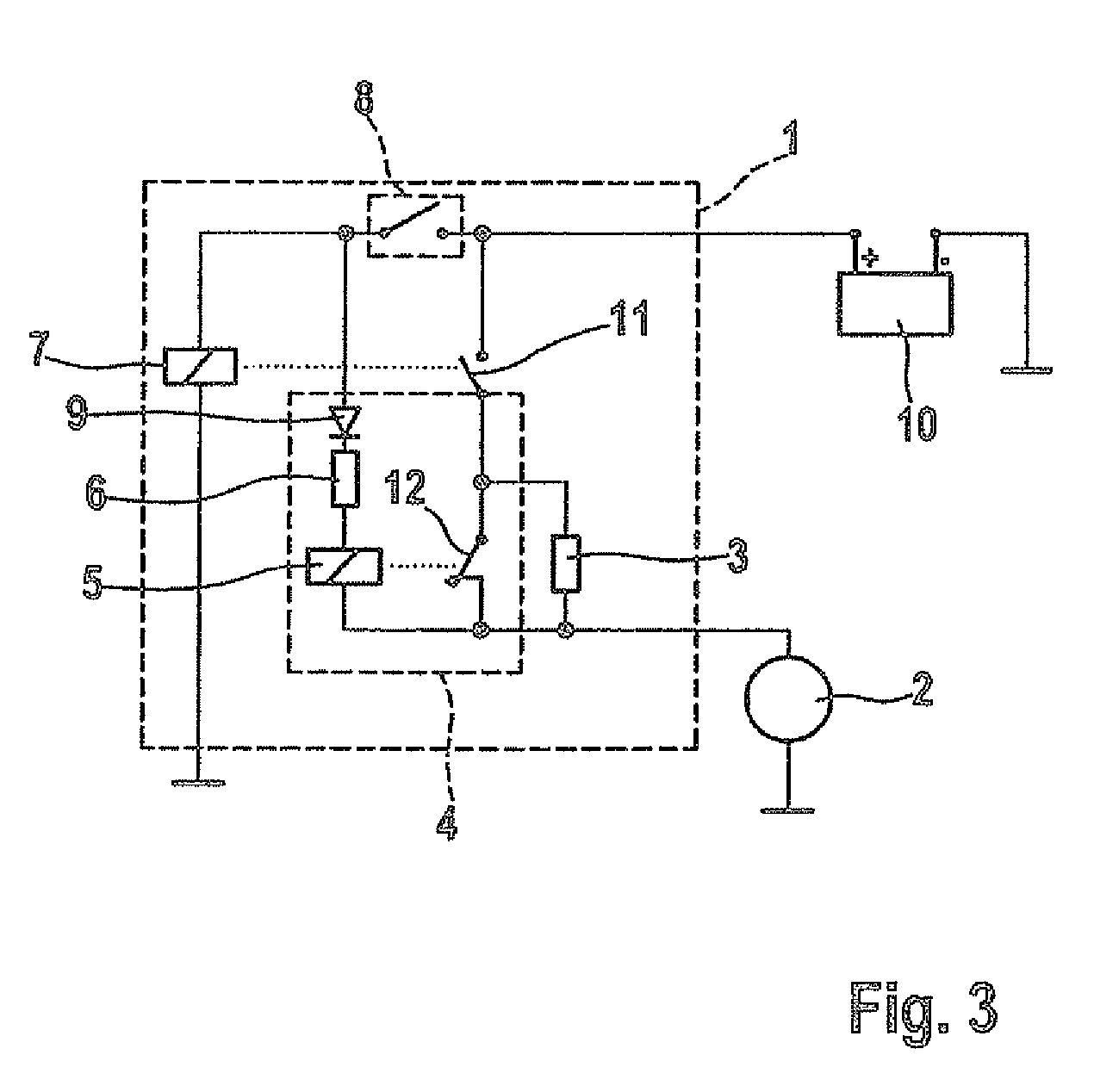 Circuit configuration for a starting device