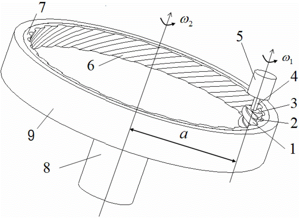 Helical arc gear mechanism meshing transmission in parallel shafts