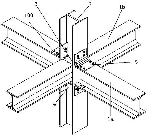 Mechanically connected aluminum alloy beam-column joint structure and assembly method thereof