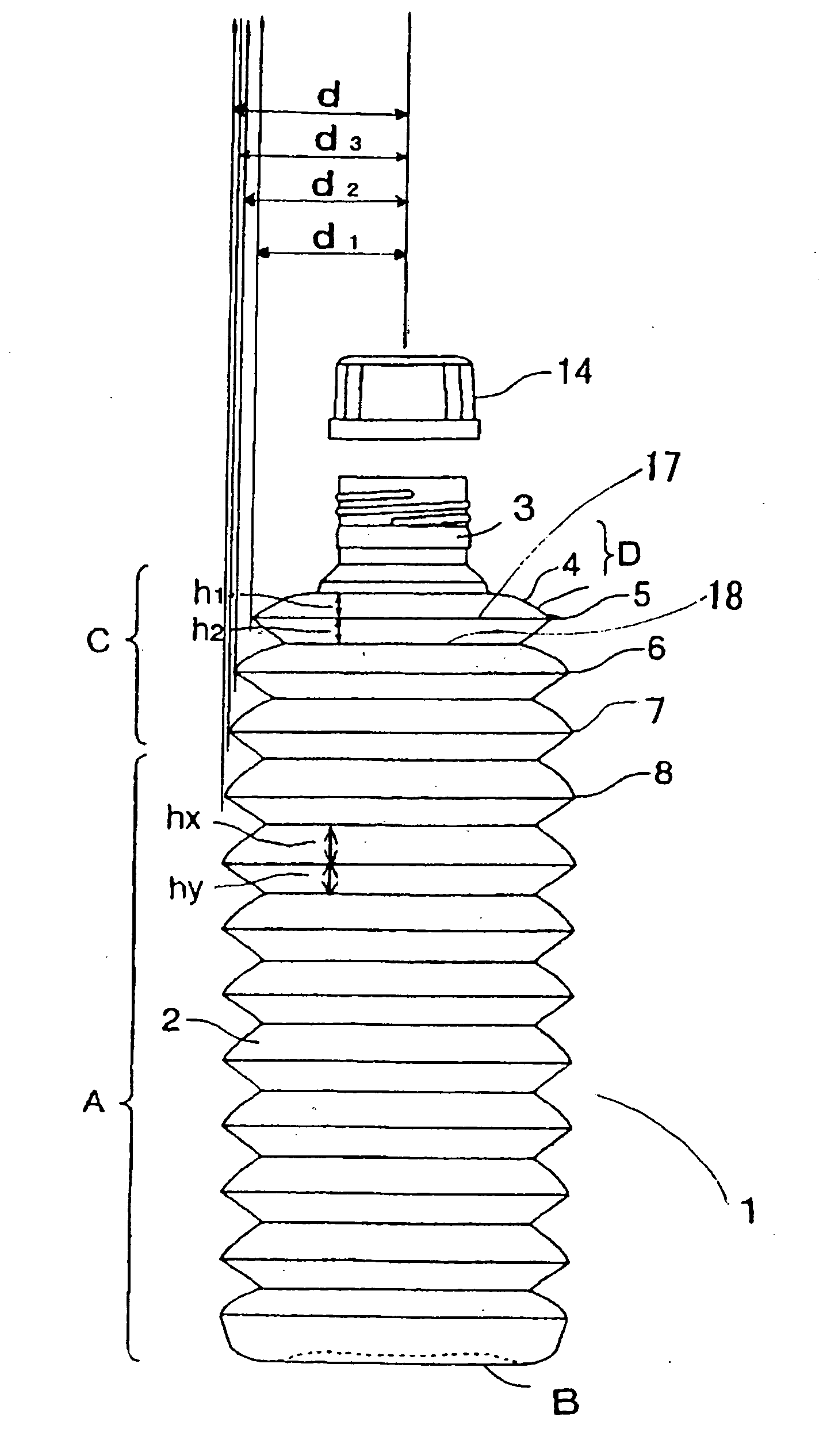 Container capable of keeping a lengthwise contracted state and contraction method thereof
