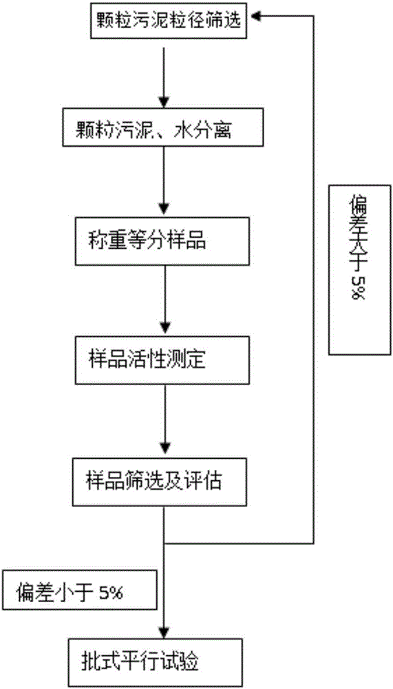 Microbiologic method for equally dividing granular sludge