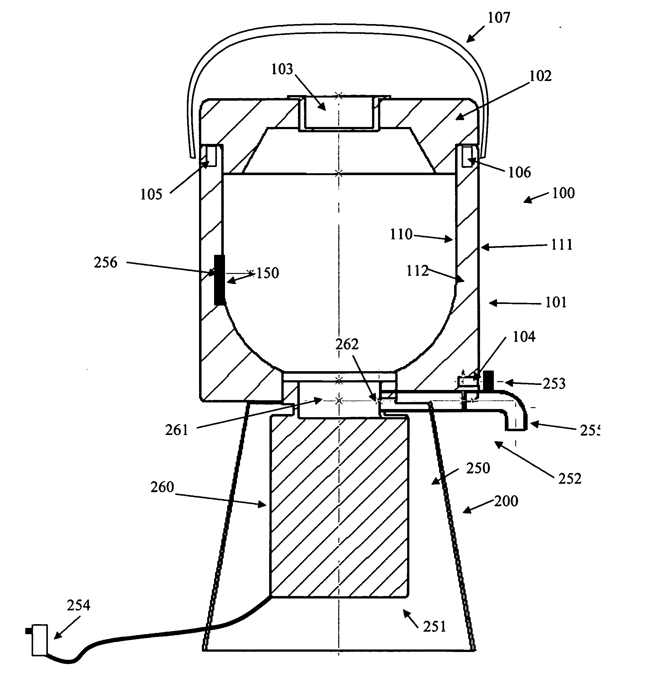 Portable frozen drink processor and dispensing apparatus and method of use