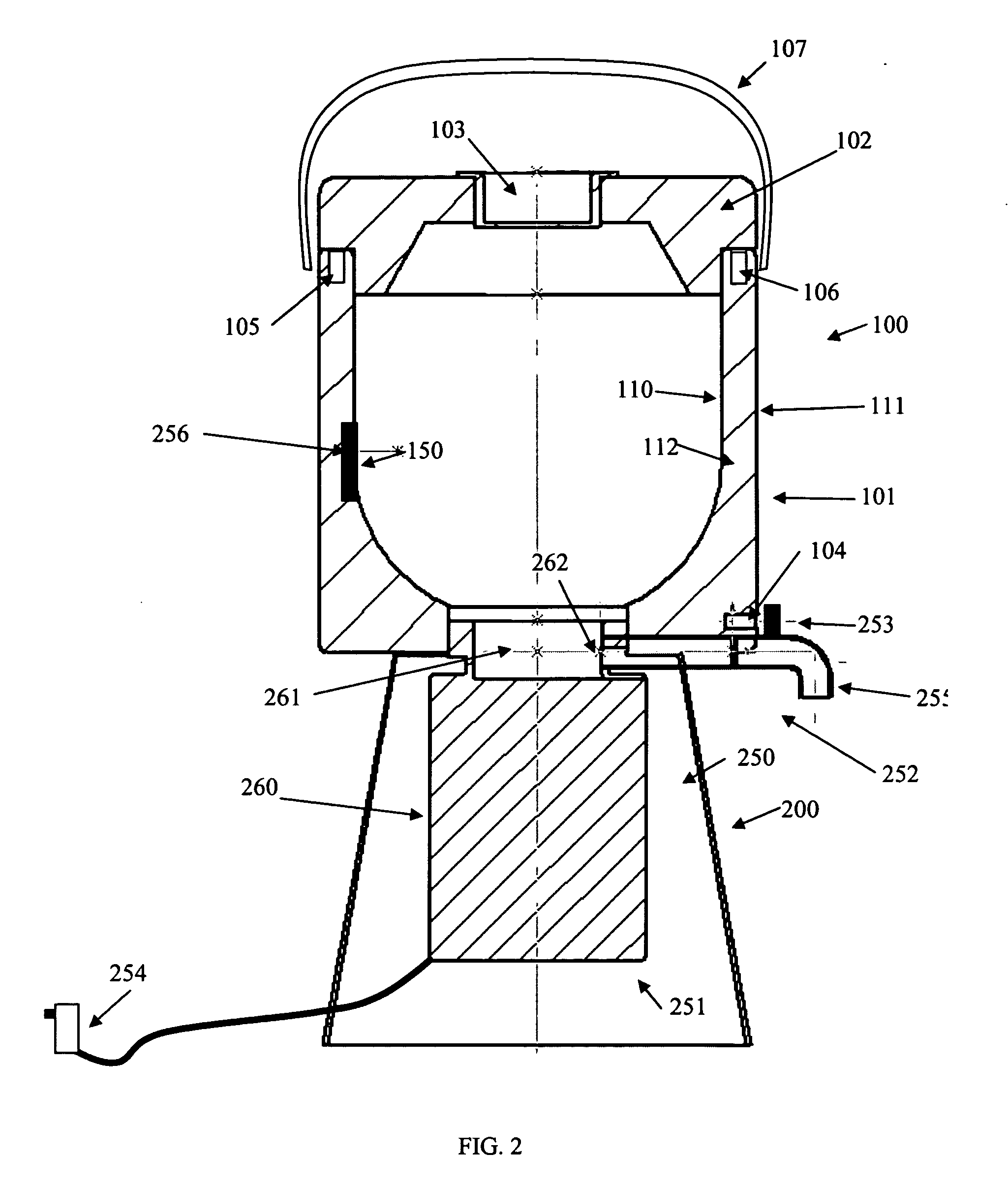 Portable frozen drink processor and dispensing apparatus and method of use