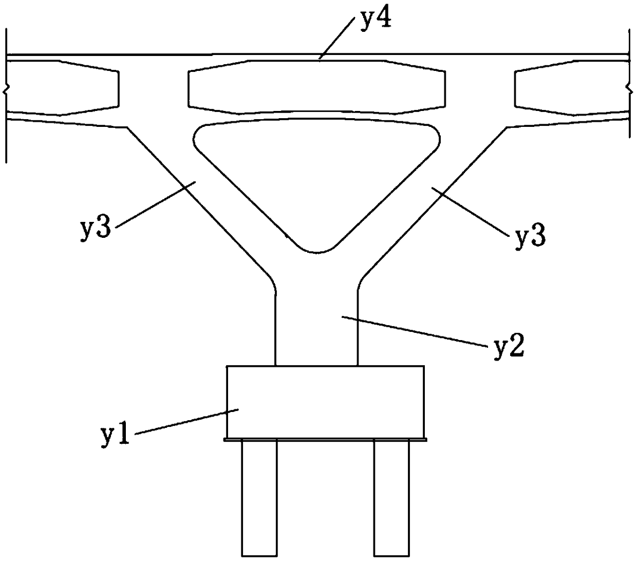 Pi-shaped bracket for construction of Y-shaped pier continuous beam and mounting and construction method thereof