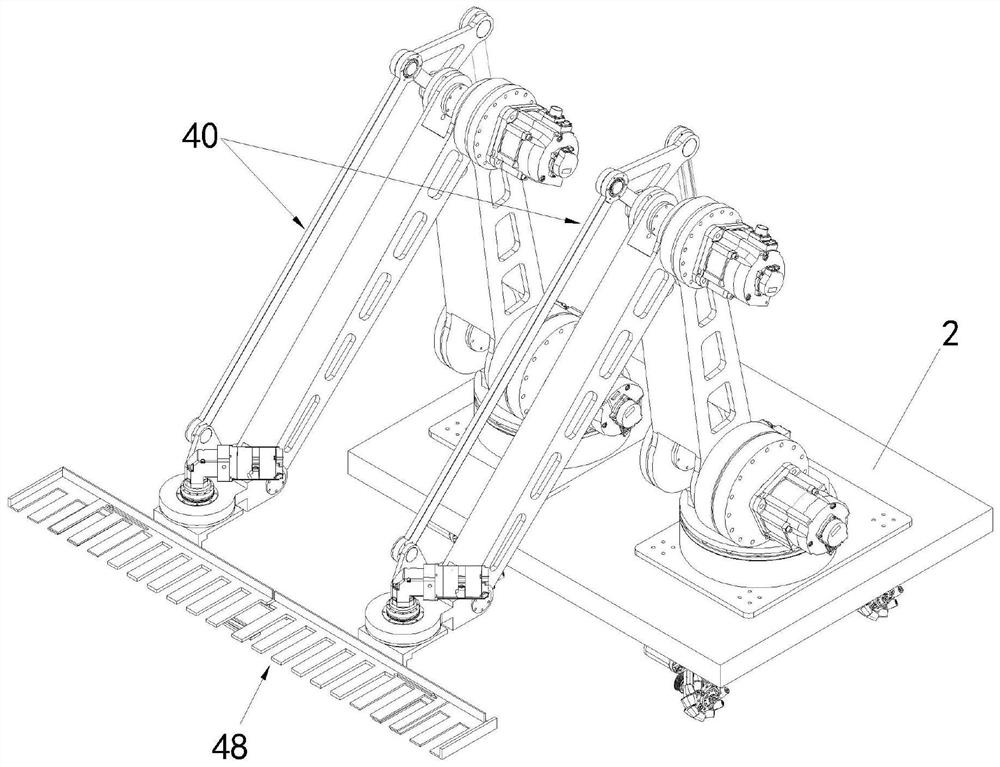 Parallel multi-axis robot and container stacking robot provided with same
