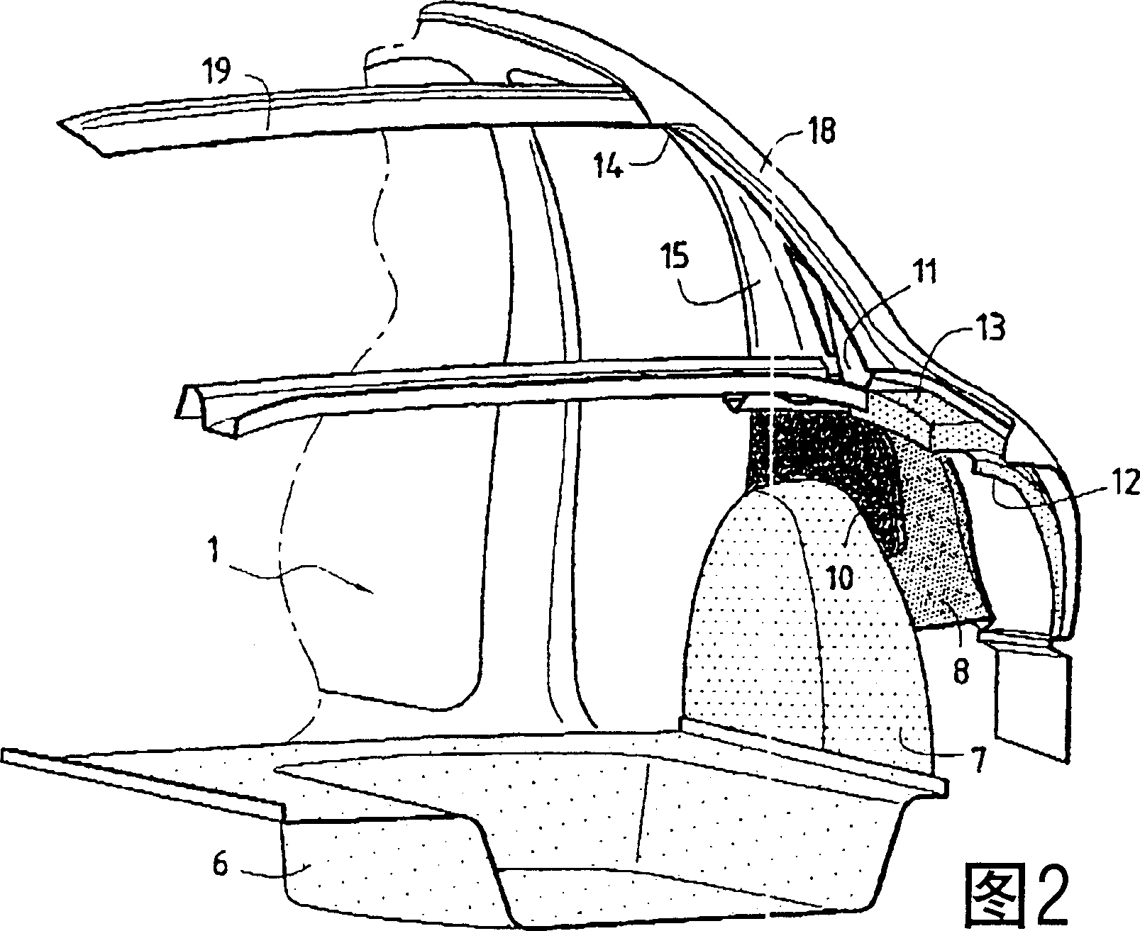 Notchback motor vehicle