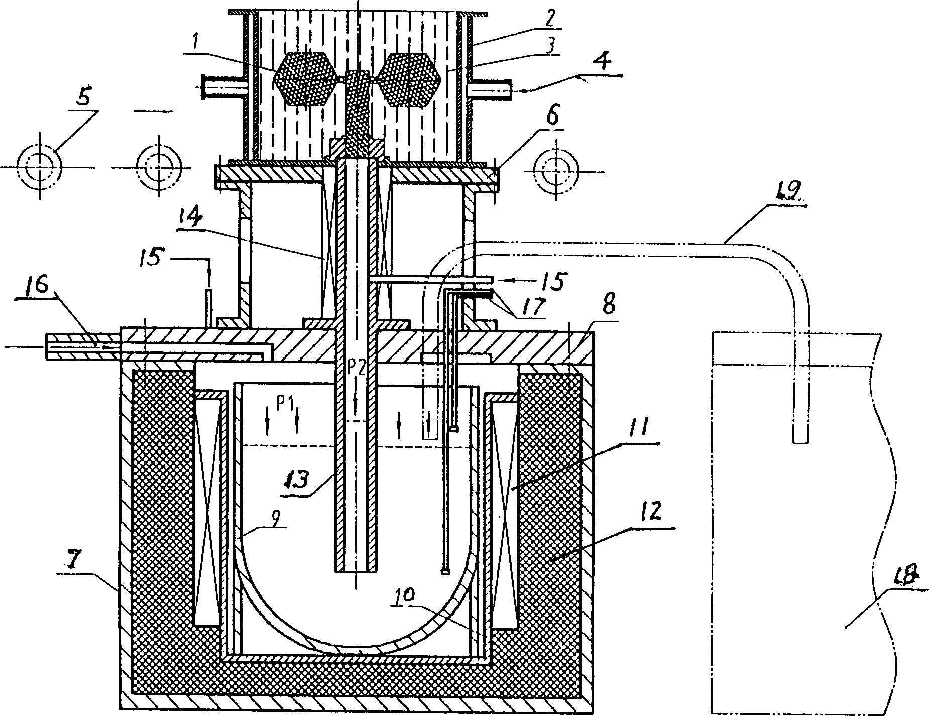 Antigravitational vacuum method and apparatus for asting Mg allor or Al alloy with lost mould