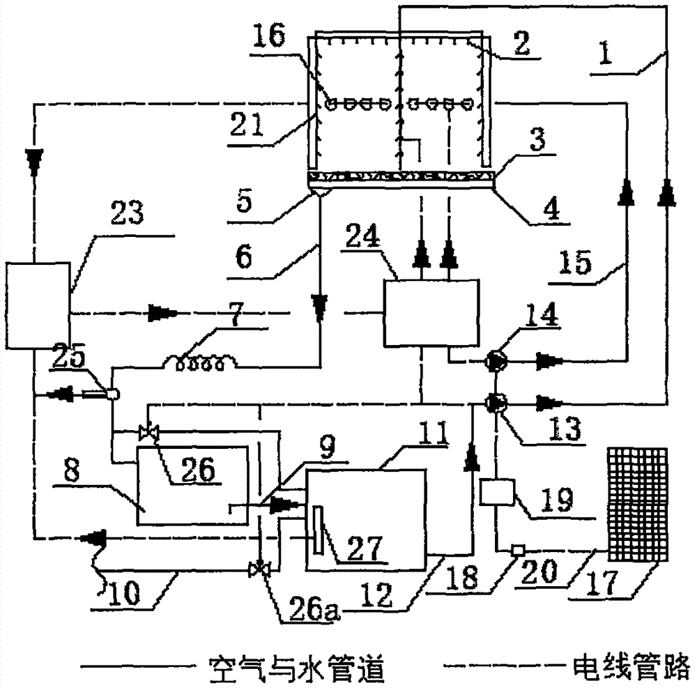 Cleaning and cooling device of cover for shielding sunlight and rain