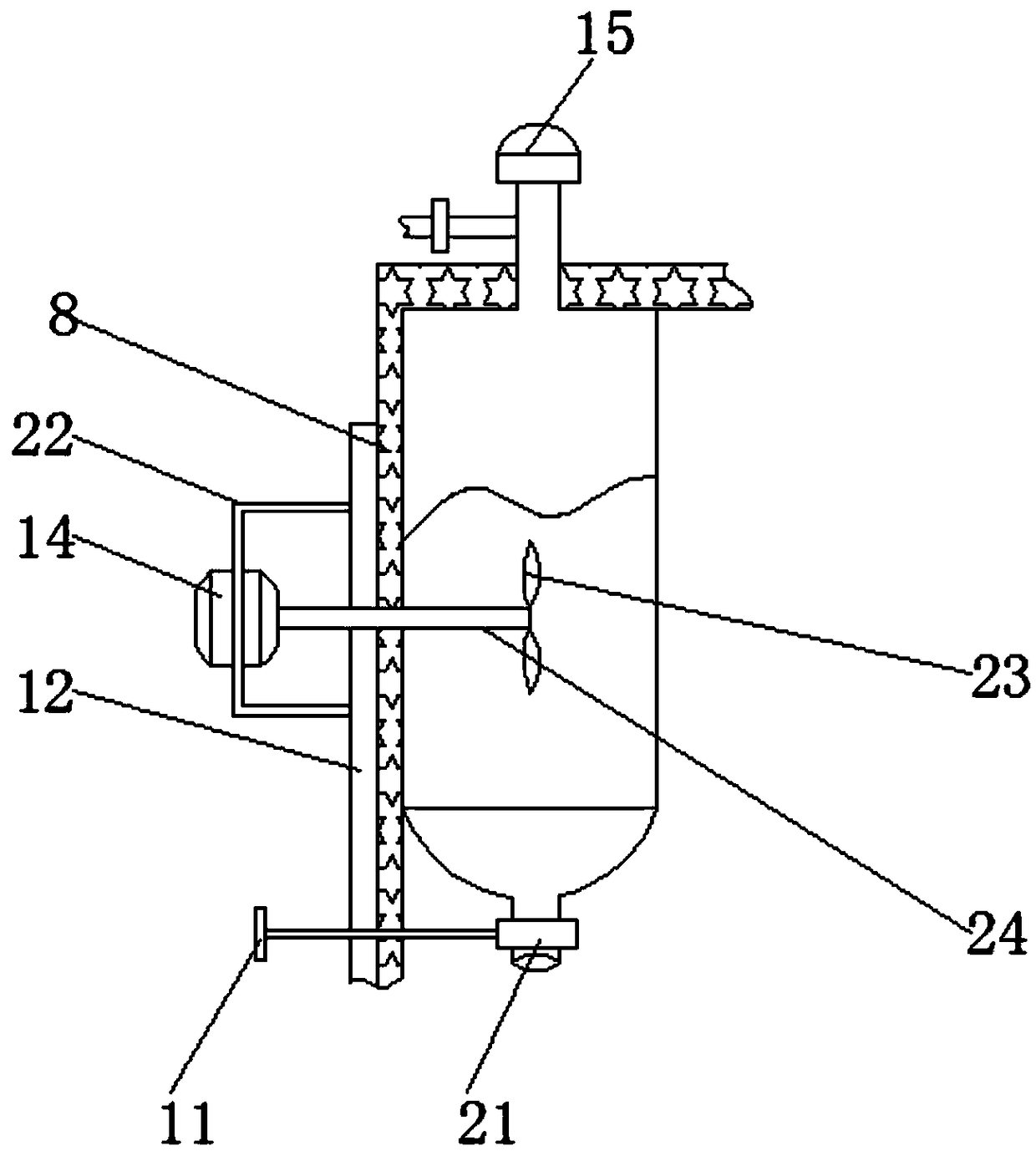 Mixing device for various ingredients for producing chemical raw materials