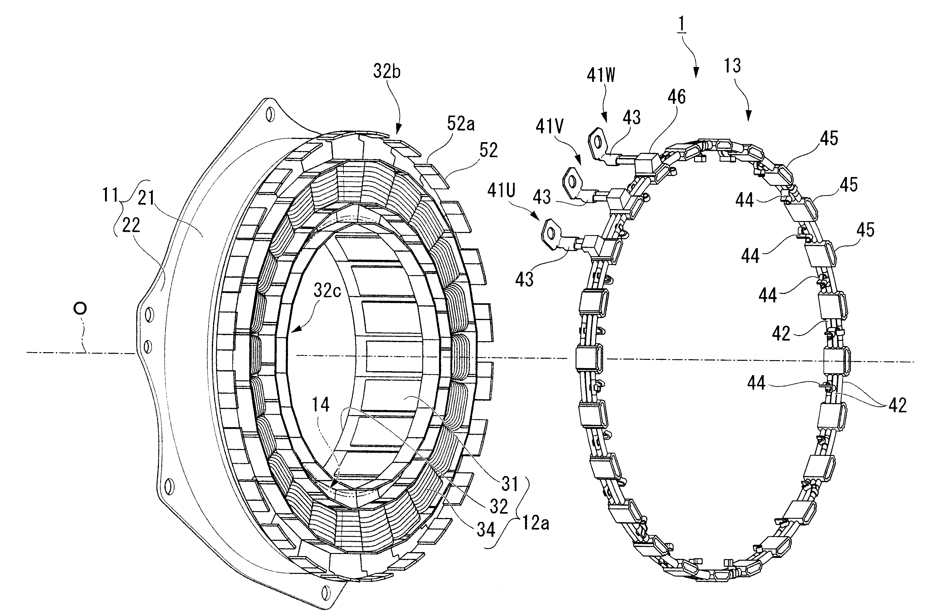 Electric power collection/distribution ring of rotary electric machine