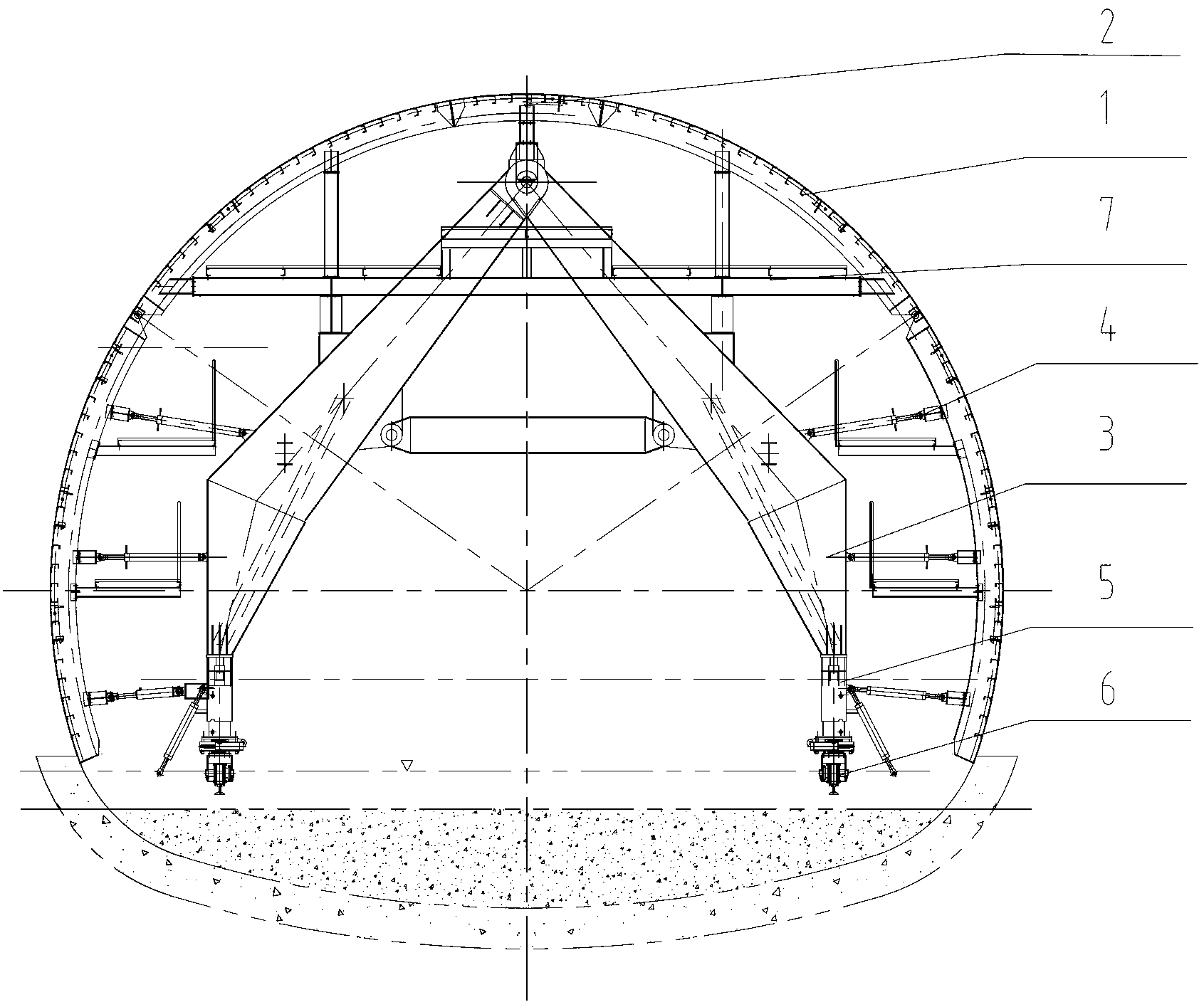 Multifunctional variable cross-section lining trolley for tunnel