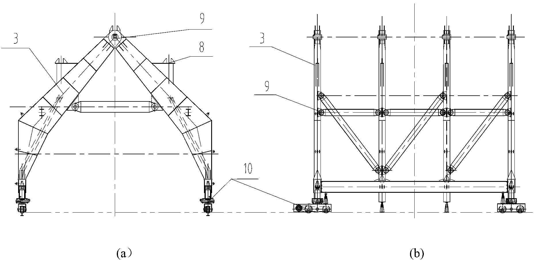 Multifunctional variable cross-section lining trolley for tunnel