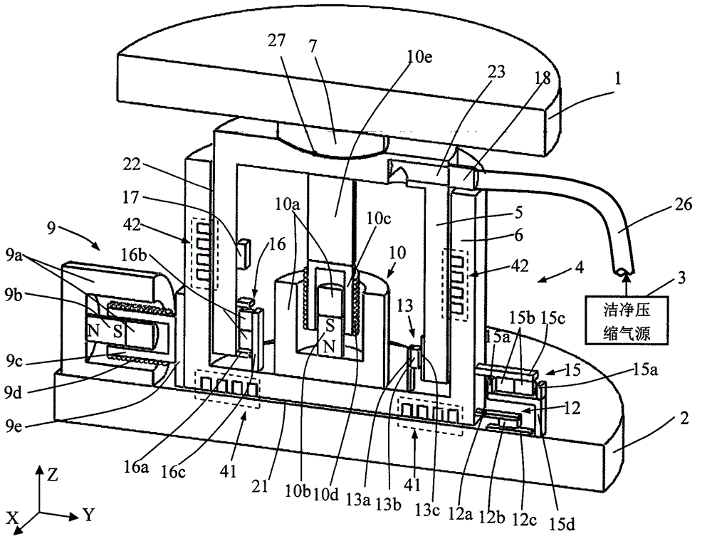 Eddy current damping zero-stiffness vibration isolator for air floatation ball bearing angle decoupling