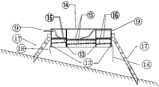 Method and device for measuring infiltration performance and permeability coefficient of field slope surface