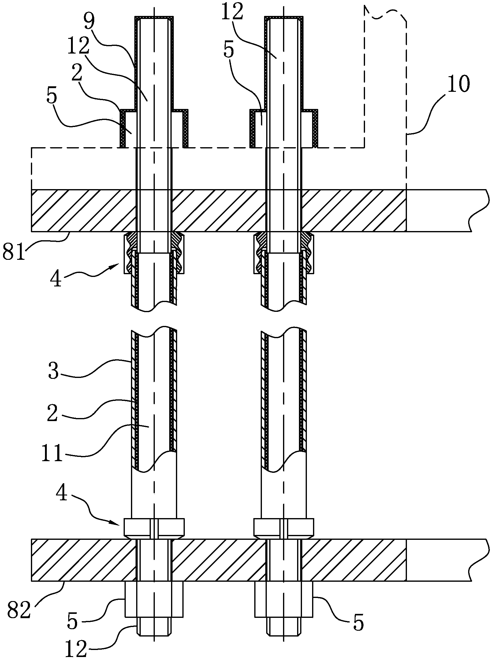Anchor plate and anchor bolt assembly and anti-corrosion processing method of anchor bolt