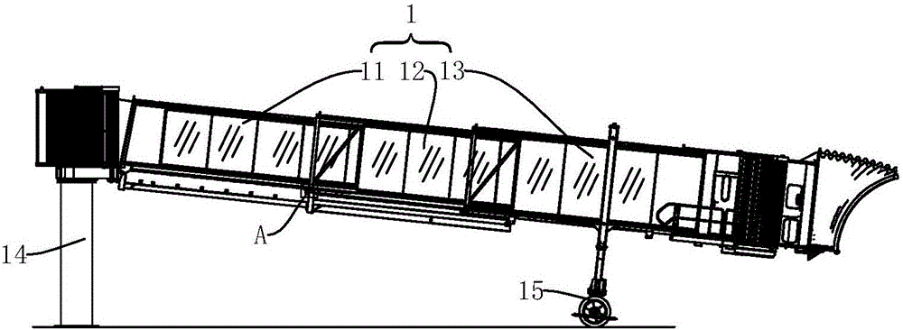 Auxiliary braking system for boarding bridge