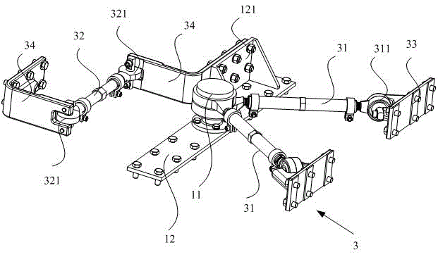 Carriage hinge device and streetcar