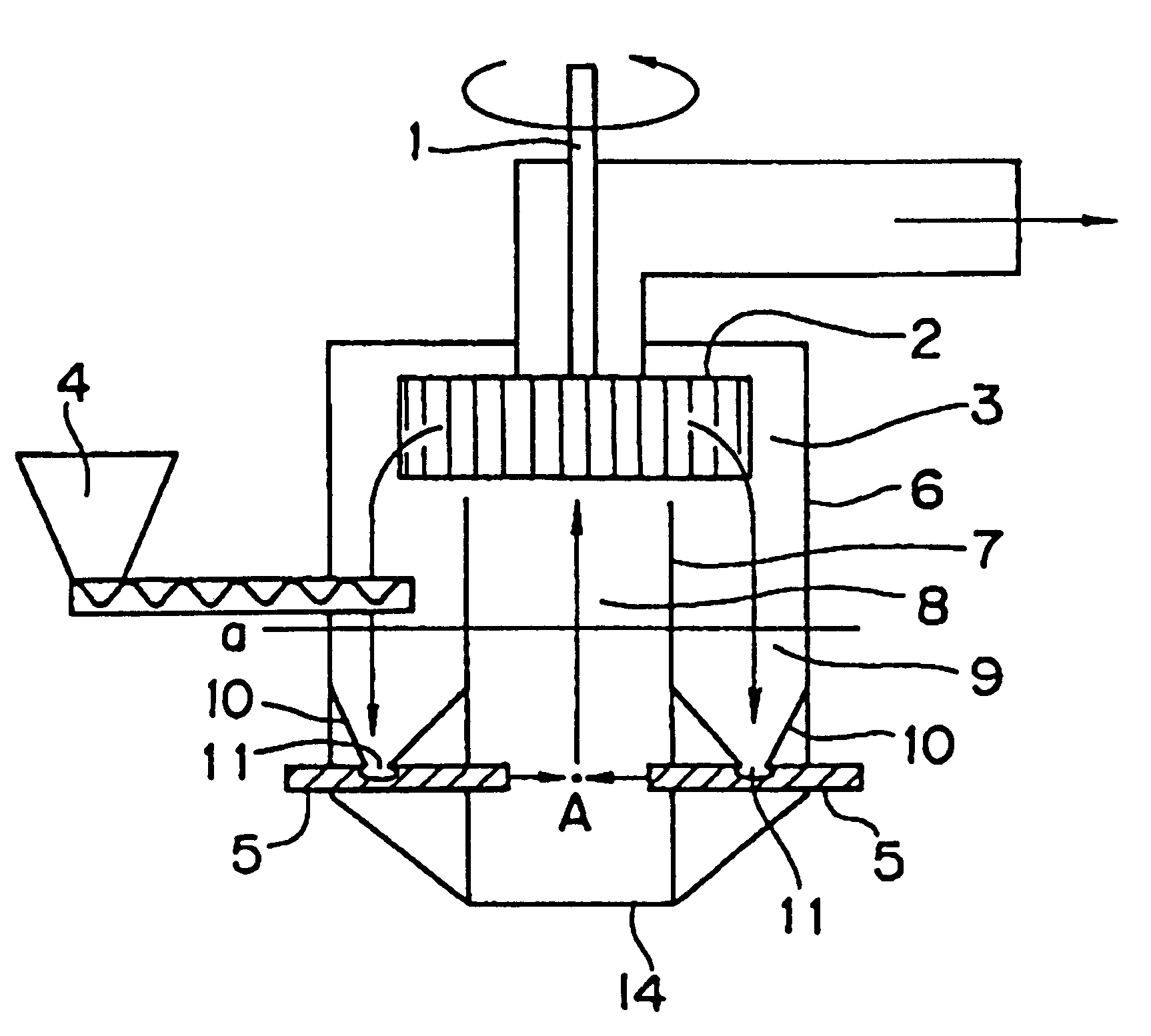 Mill provided with partition within milling chamber