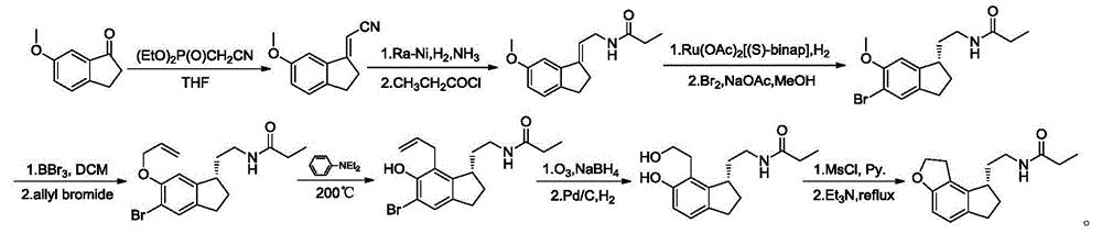 Synthetic preparation method for key intermediate of ramelteon